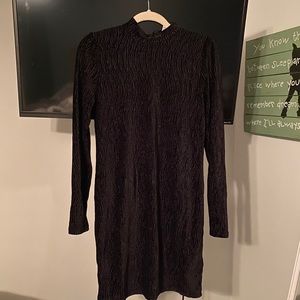 Long sleeve body con black dress